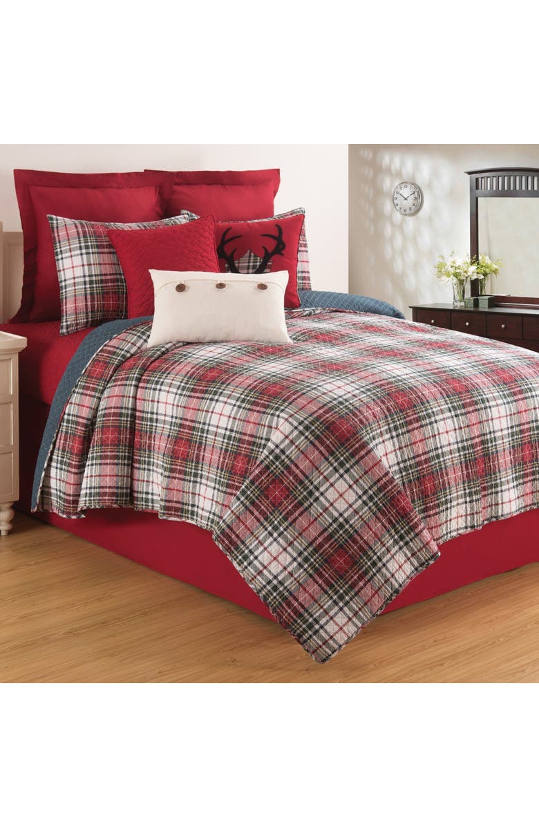 C&F Home Antler Mount Motif Fall & Christmas Accent Pillow 18" x 18", Alternate, color, Red