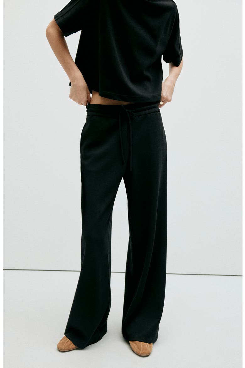 Pull-On Straight Leg Pants, Alternate, color, BLACK