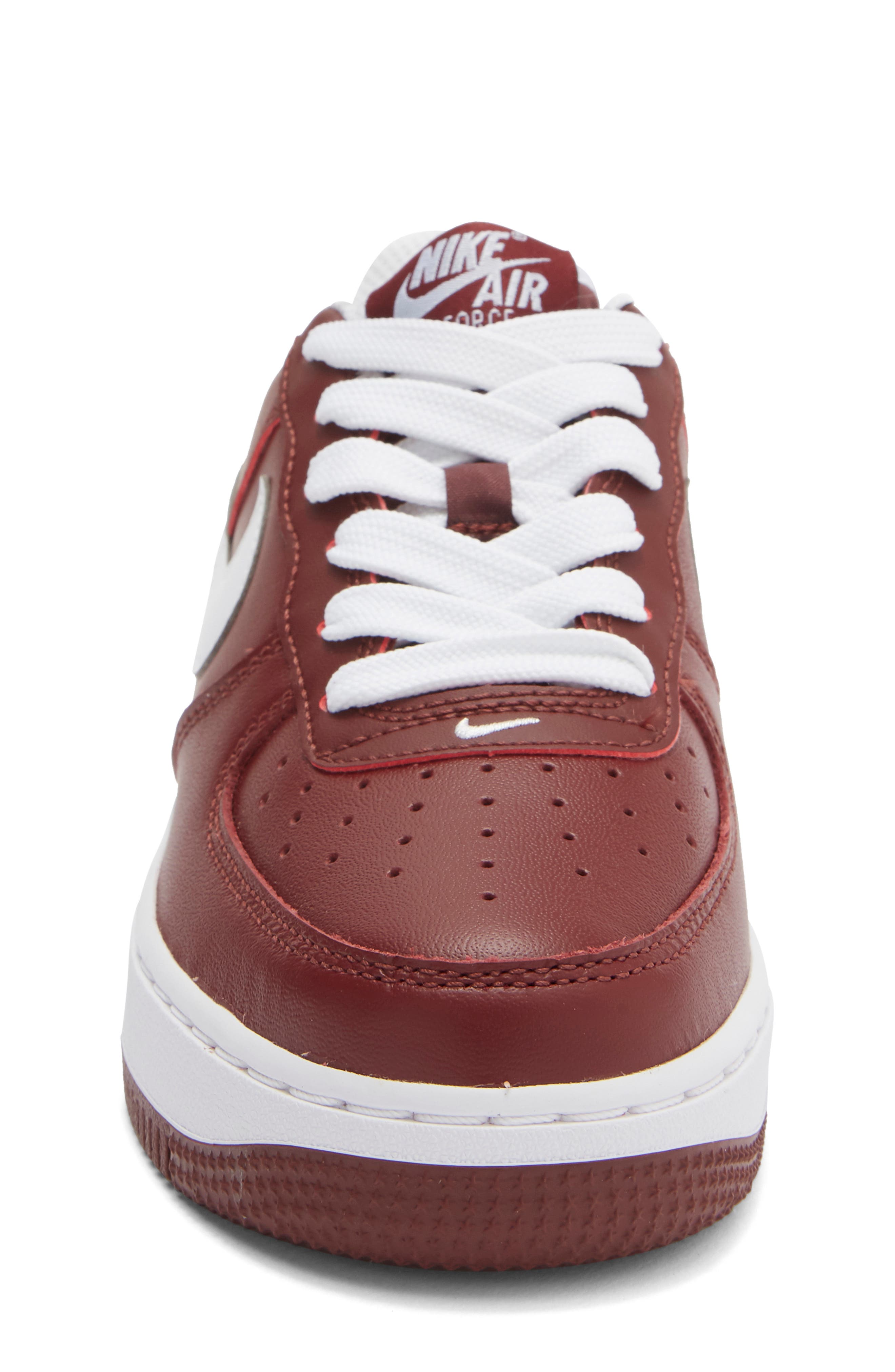 Kids' Air Force 1 LV8 Sneaker, Alternate, color, DARK TEAM RED/ WHITE