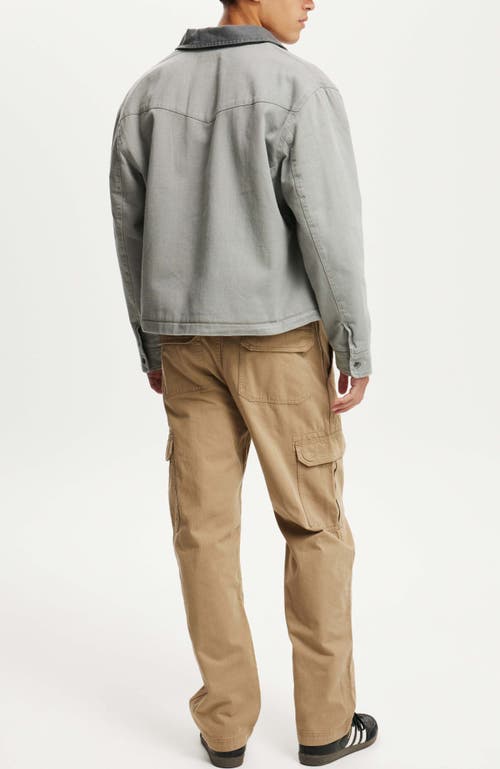 Shop Cotton On Tactical Cargo Pant In Light Camel Herringbone