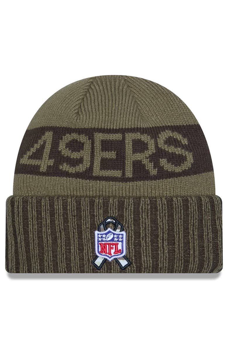 New Era Men's New Era  Dark Green San Francisco 49ers 2025 Salute to Service Cuffed Knit Hat, Alternate, color, 