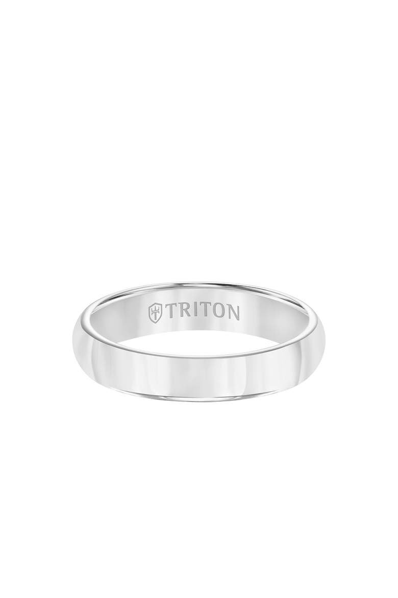 4MM Tungsten Carbide Ring with Bright Finish and Flat Edge, Alternate, color, Metallic Silver