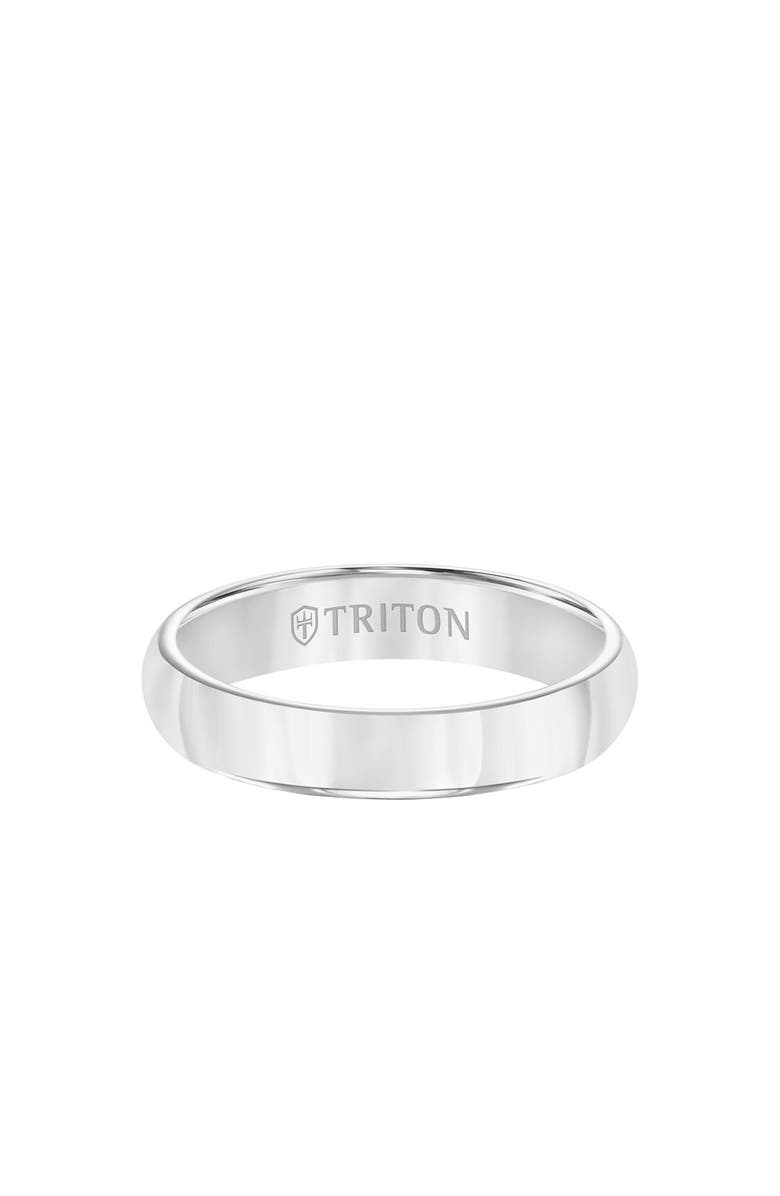 Triton 4MM Tungsten Carbide Ring with Bright Finish and Flat Edge, Alternate, color, 