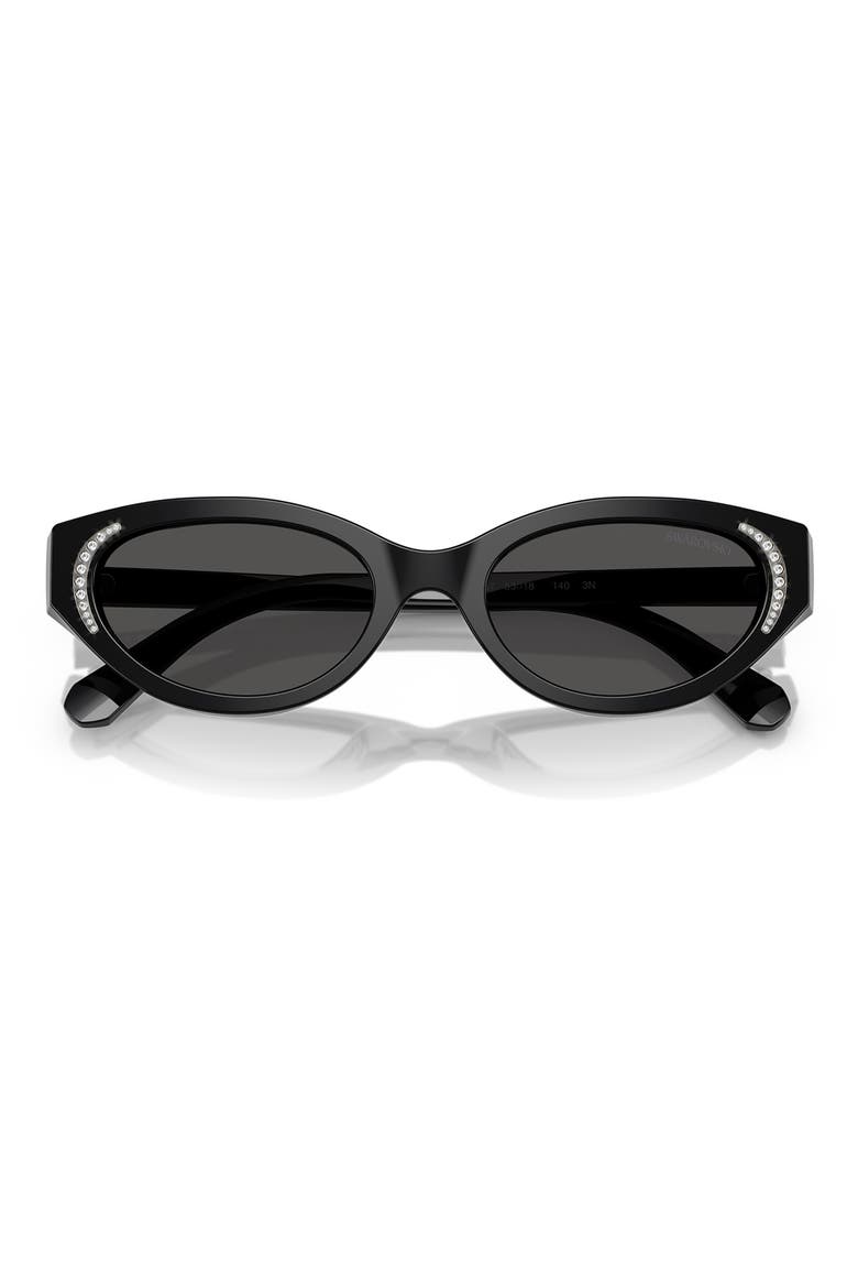 53mm Round Sunglasses, Alternate, color, BLACK