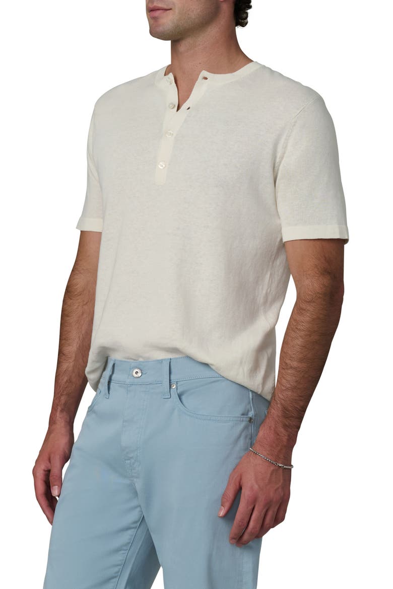 Short Sleeve Cotton Blend Henley, Alternate, color, EGRET