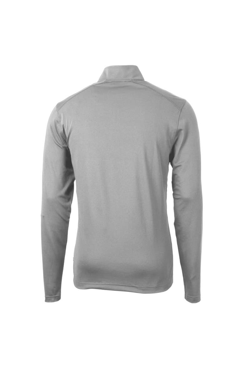 Men's Cutter & Buck  Gray Ivy League DryTec Virtue Eco Pique Recycled Quarter-Zip Pullover, Alternate, color, Gray