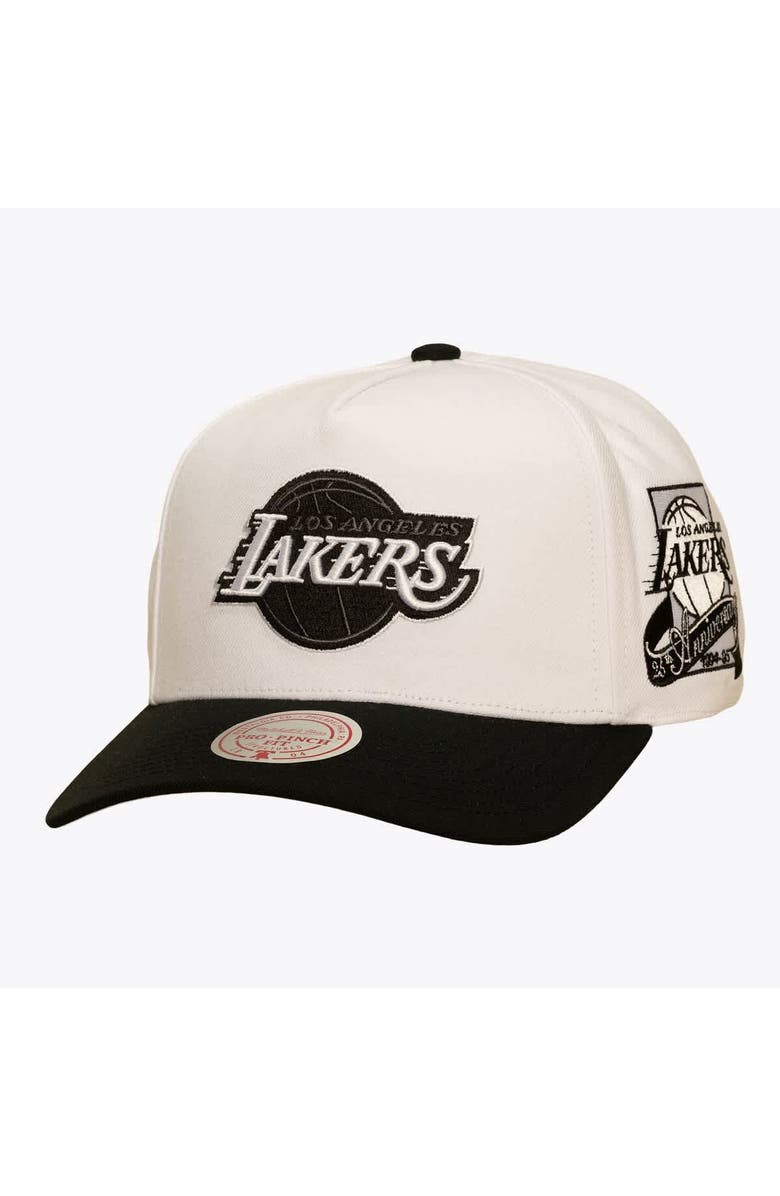 Mitchell & Ness Men's Mitchell & Ness White/Black Los Angeles Lakers In the City Pro Pinch Snapback Hat, Main, color, White