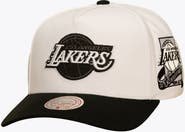 Mitchell & Ness Men's Mitchell & Ness White/Black Los Angeles Lakers In the City Pro Pinch Snapback Hat