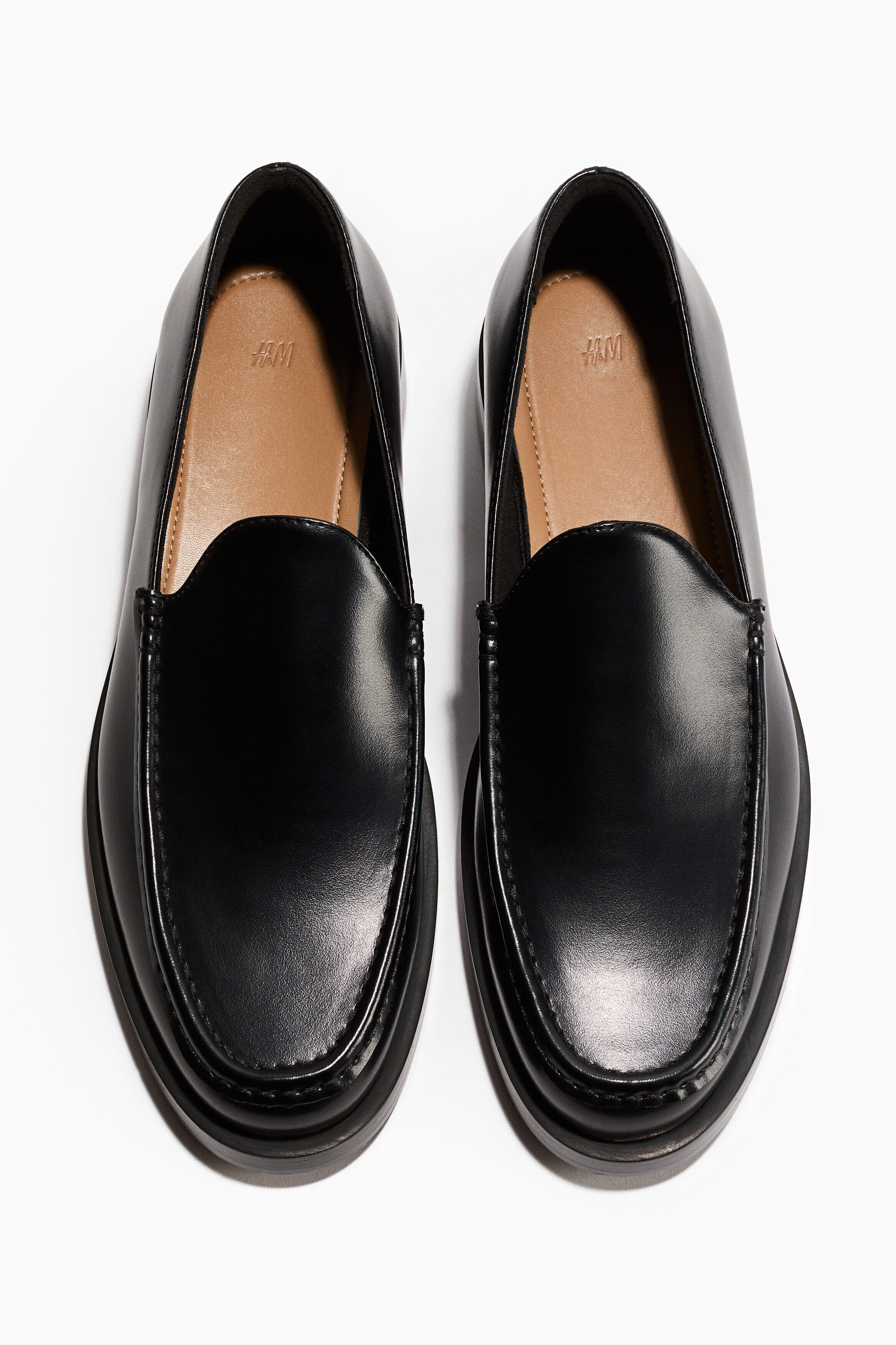 H&M Moccasin-seam Loafers, Alternate, color, Black