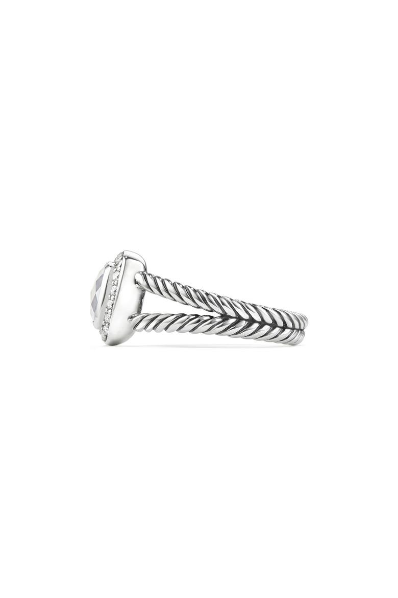 Petite Albion® Diamond Halo Cushion Ring, Alternate, color, WHITE TOPAZ