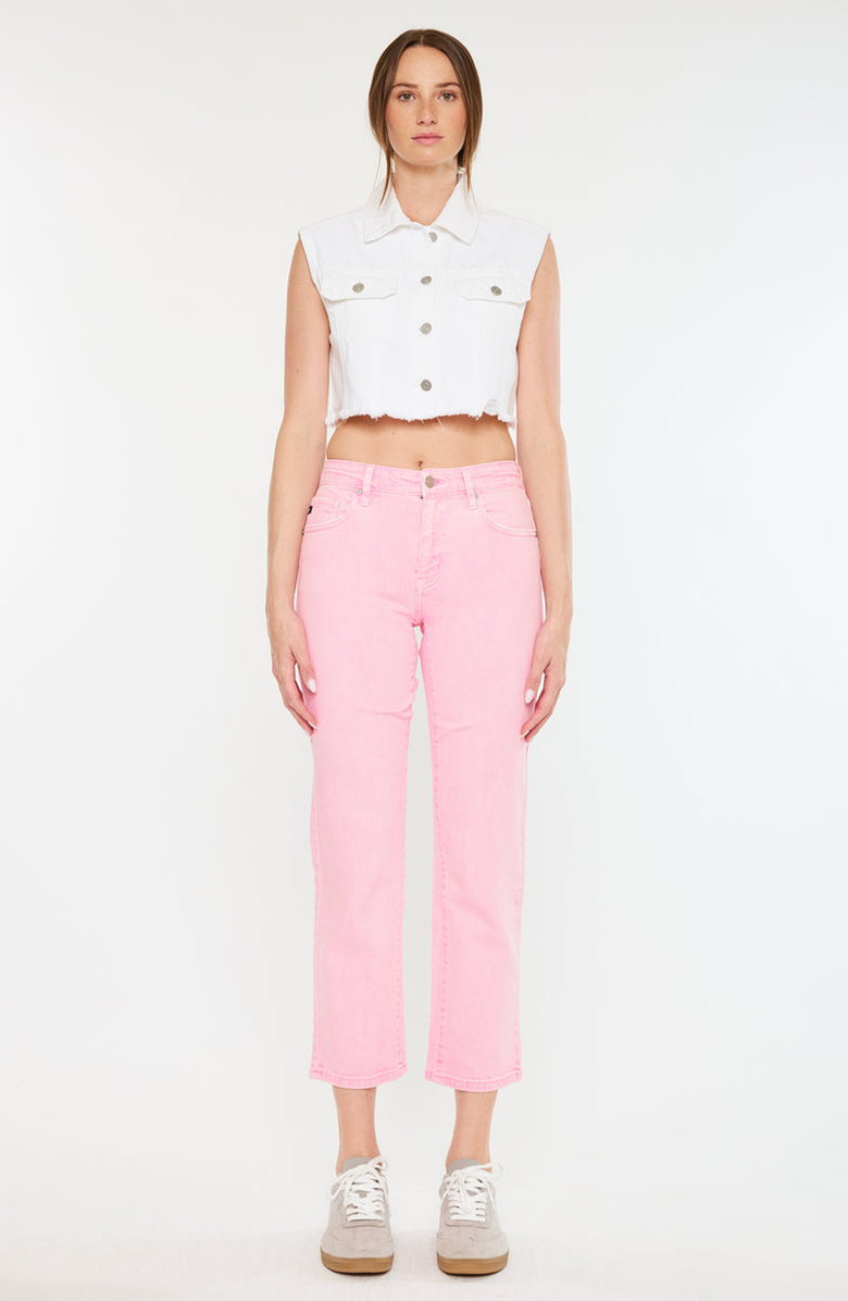 KanCan Shay Cropped 90s Denim Vest, Alternate, color, White