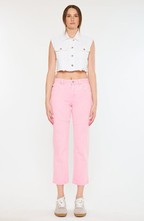 Kancan Shay Cropped 90s Denim Vest In White