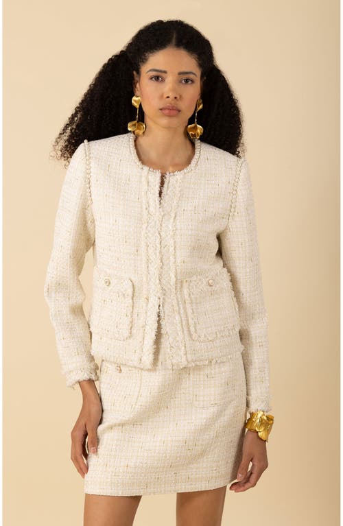 Hale Bob Zaylee Boucle Tweed Jacket In Neutral