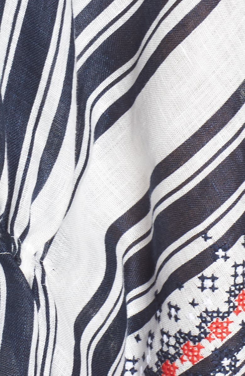 Tory Burch Ravena Stripe Beach Caftan, Alternate, color, 