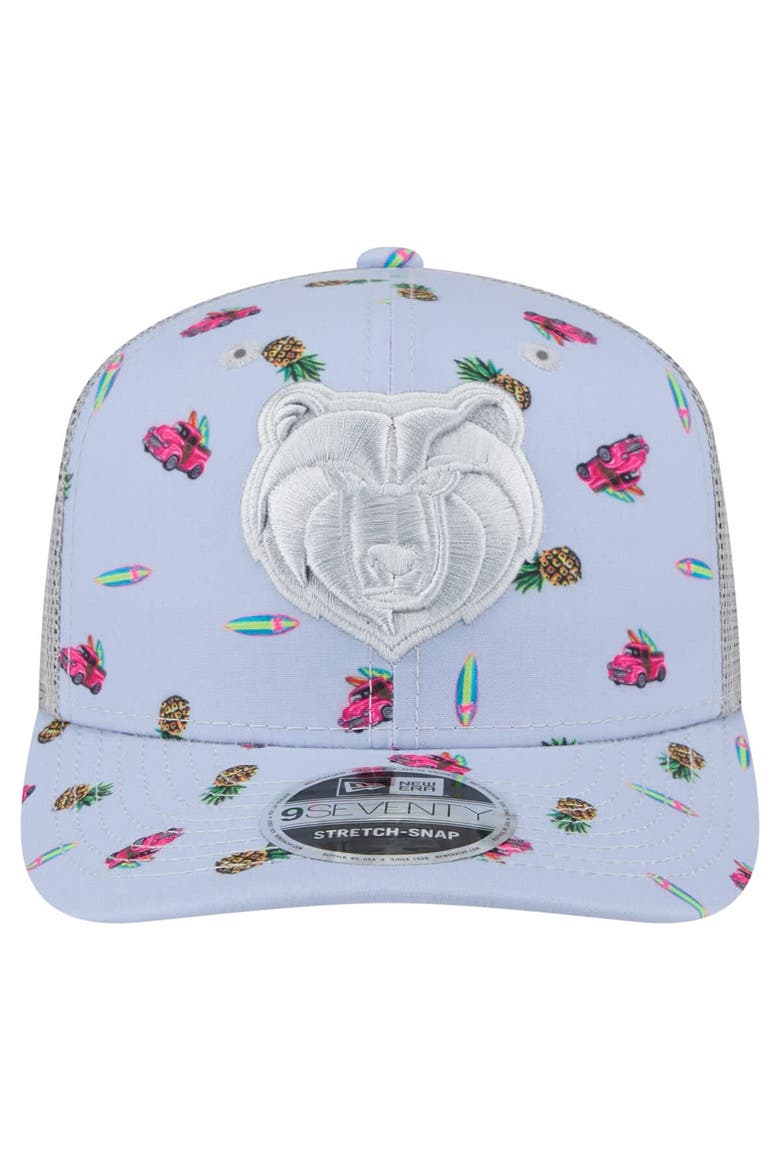 Men's New Era Light Blue/Gray Memphis Grizzlies Adventure Aloha Pattern 9SEVENTY Stretch-Snap Hat, Alternate, color, Light Blue