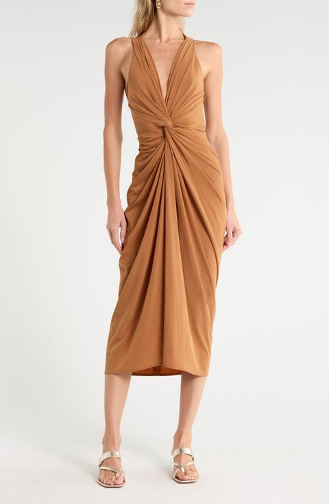 Carla Twist Front Midi Dress