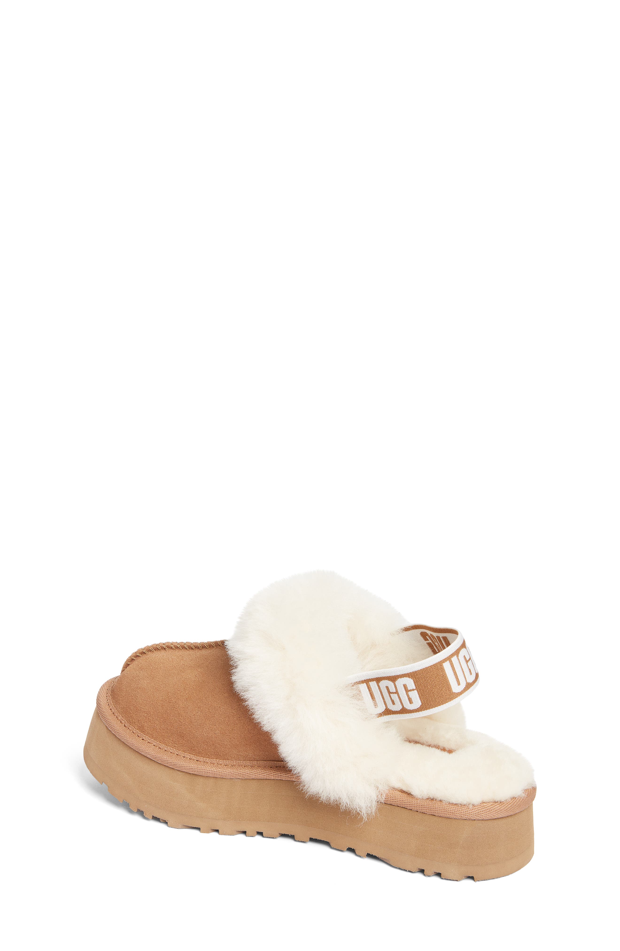 UGG<sup>®</sup> Kids' Funkette Genuine Shearling Slipper, Alternate, color, Chestnut