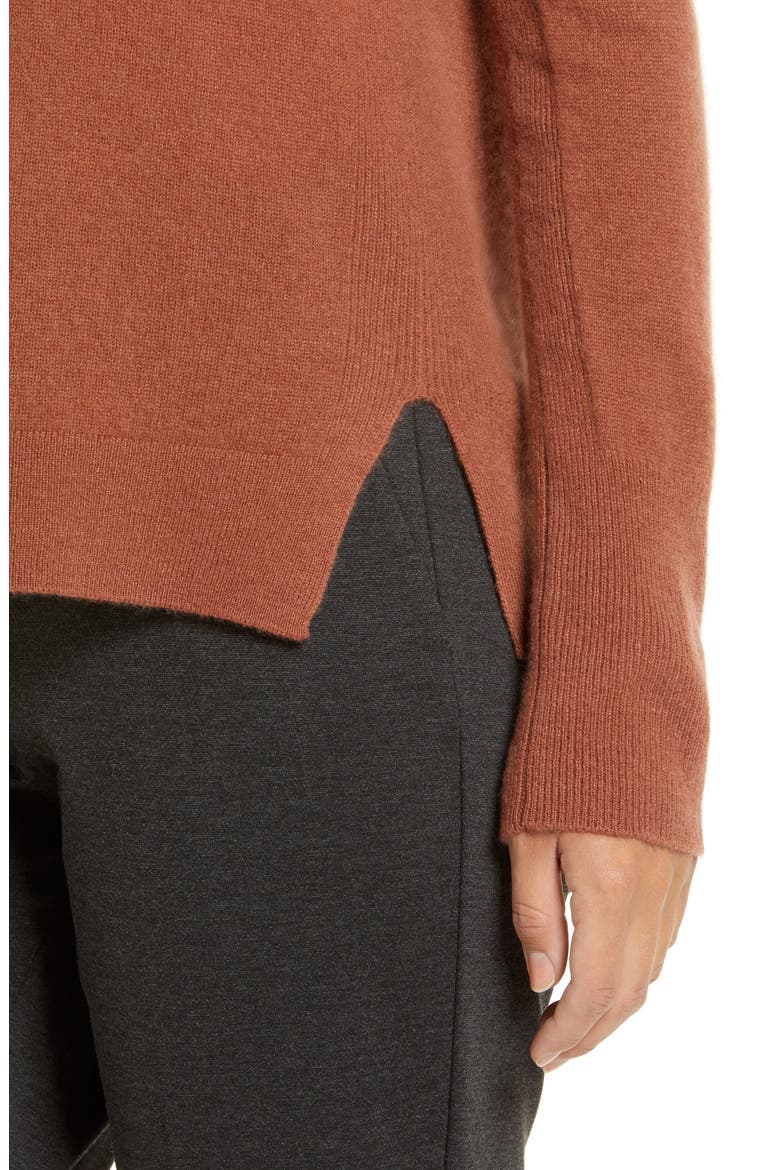 Crewneck Cashmere Sweater, Alternate, color, RUST SEQUOIA
