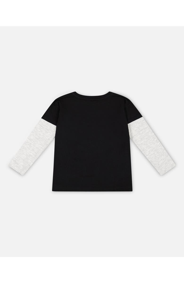 Deux par Deux Boy's Layered Long Sleeve T-Shirt Black, Alternate, color,