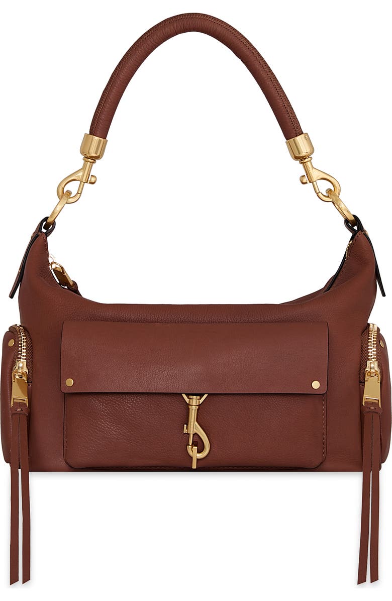 Rebecca Minkoff Mab Leather Shoulder Bag, Main, color, Sienna
