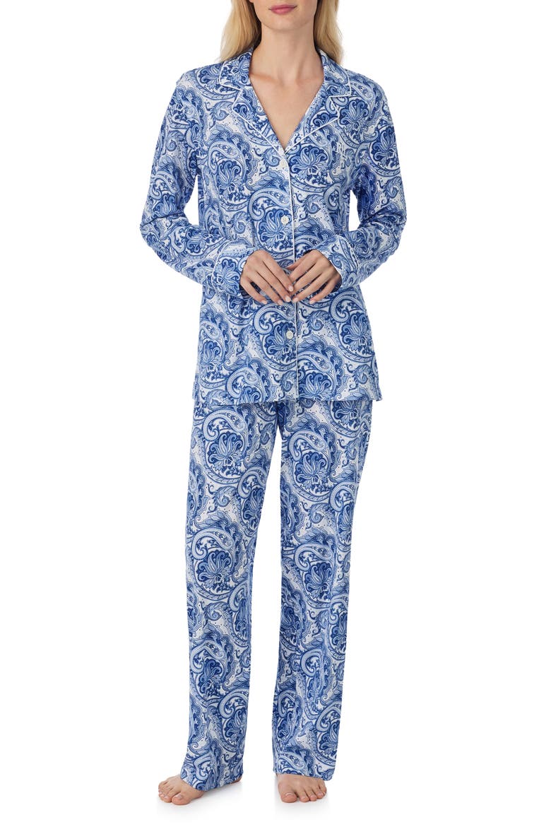 Print Cotton Blend Pajamas, Main, color, PAISLEY