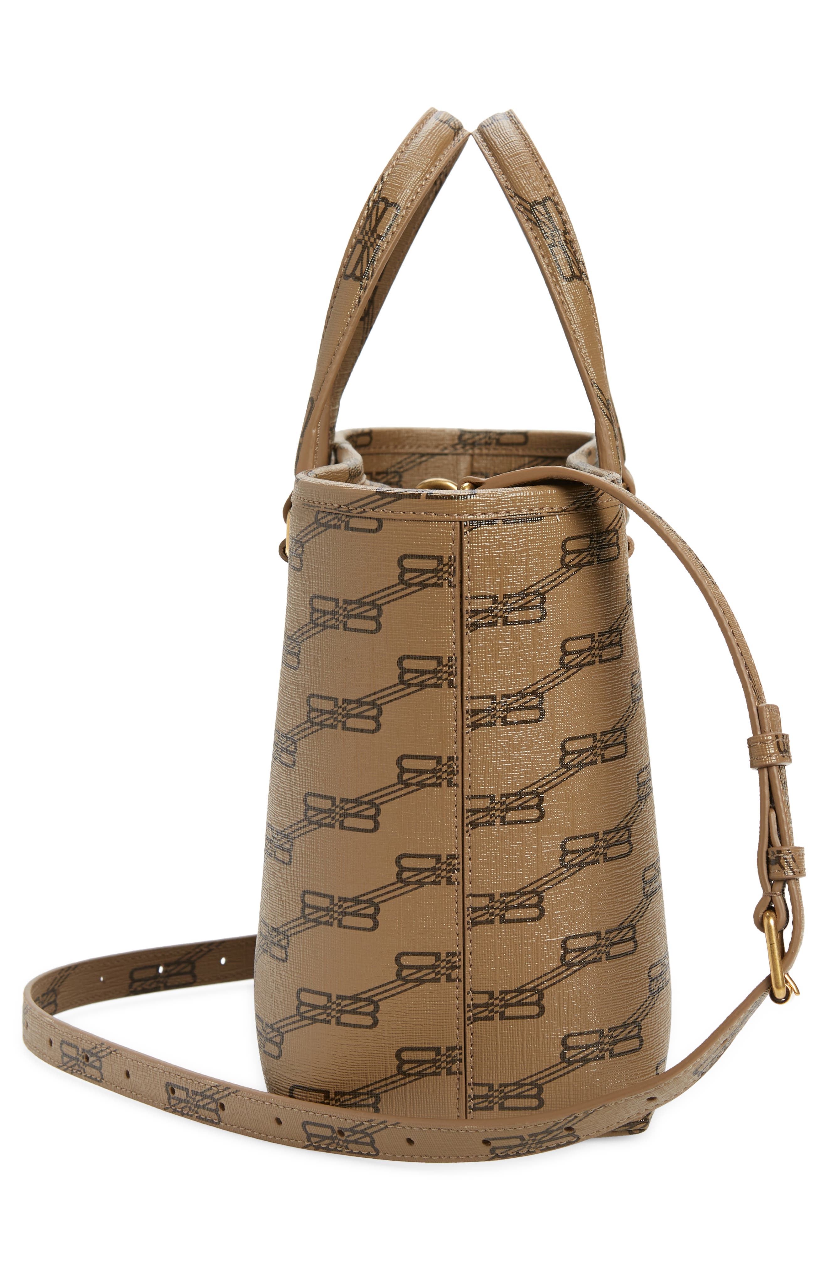 Balenciaga Small Signature Logo Coated Canvas Shopper, Alternate, color, 