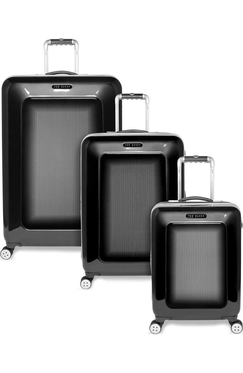 Ted Baker London Small Herringbone Rolling Suitcase, Alternate, color,