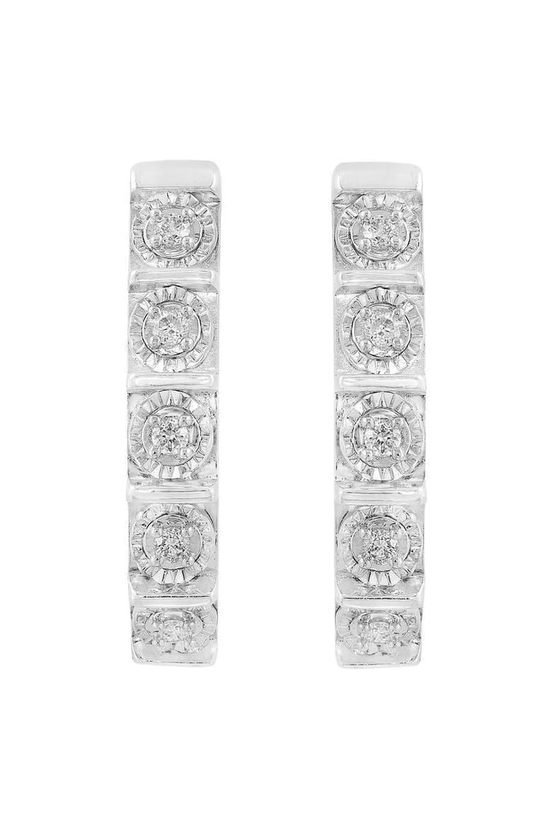 Sterling Silver Lab Grown Diamond J-Hoop Earrings, Alternate, color, SILVER