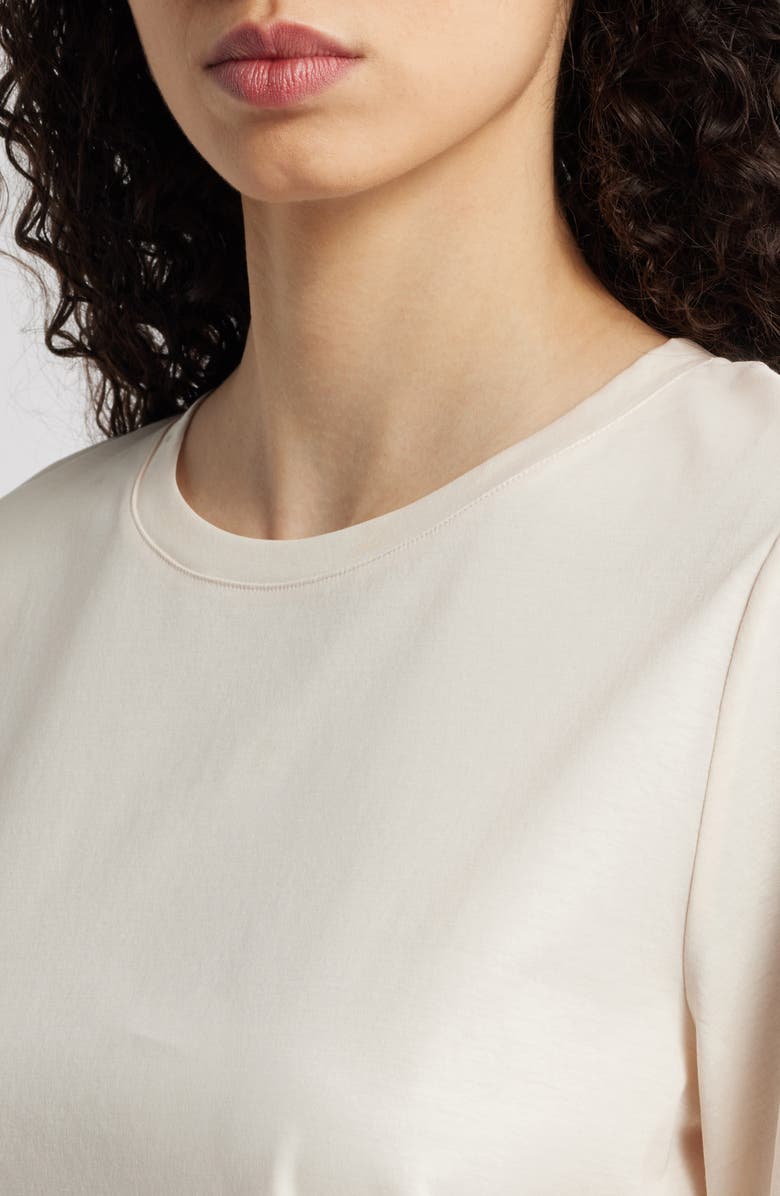 KOBI HALPERIN Chiffon Trim Cotton T-Shirt, Alternate, color, Ecru