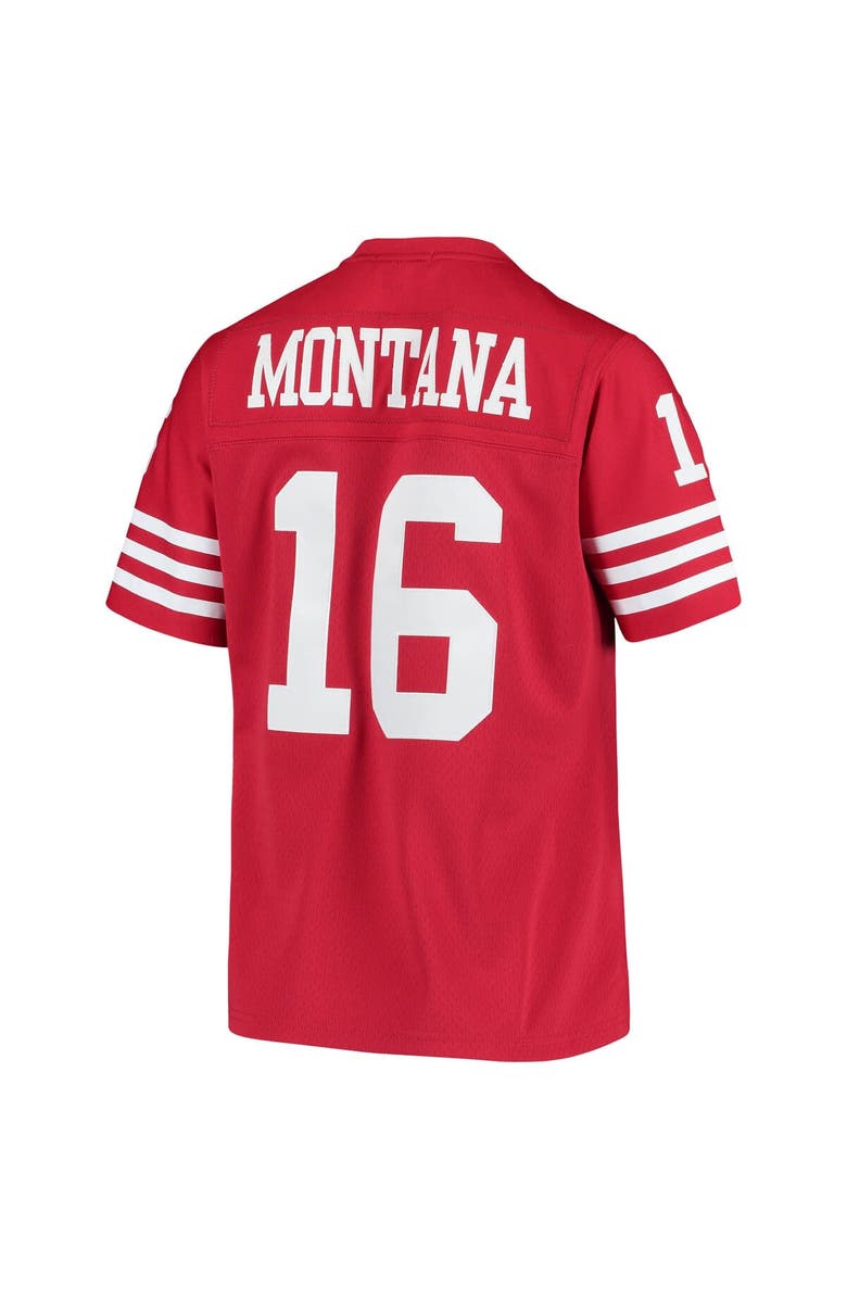 Mitchell & Ness Women's Mitchell & Ness Joe Montana Scarlet San Francisco 49ers 1990 Legacy Replica Jersey, Alternate, color,