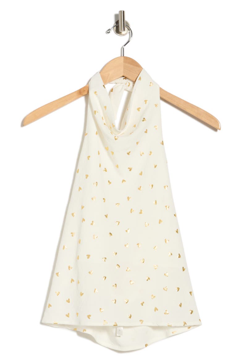 Heart Print Halter Top, Alternate, color, IVORY