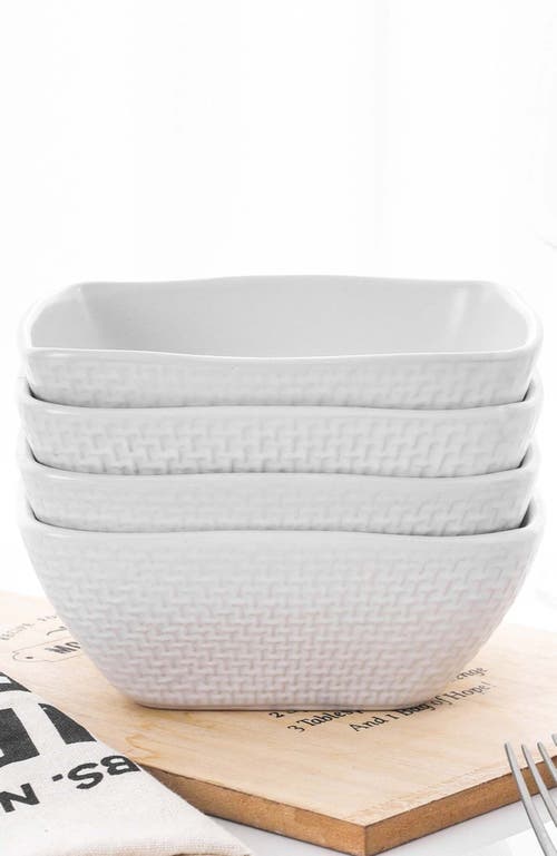 Stone Lain Olivia Stoneware 4-piece Bowl Set In White