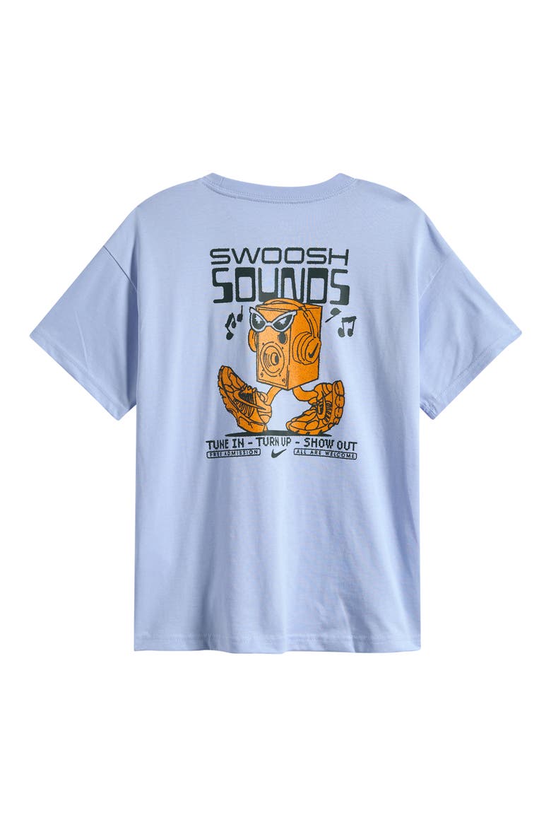 Kids' Max90 Swoosh Sounds Graphic T-Shirt, Alternate, color, HYDROGEN BLUE