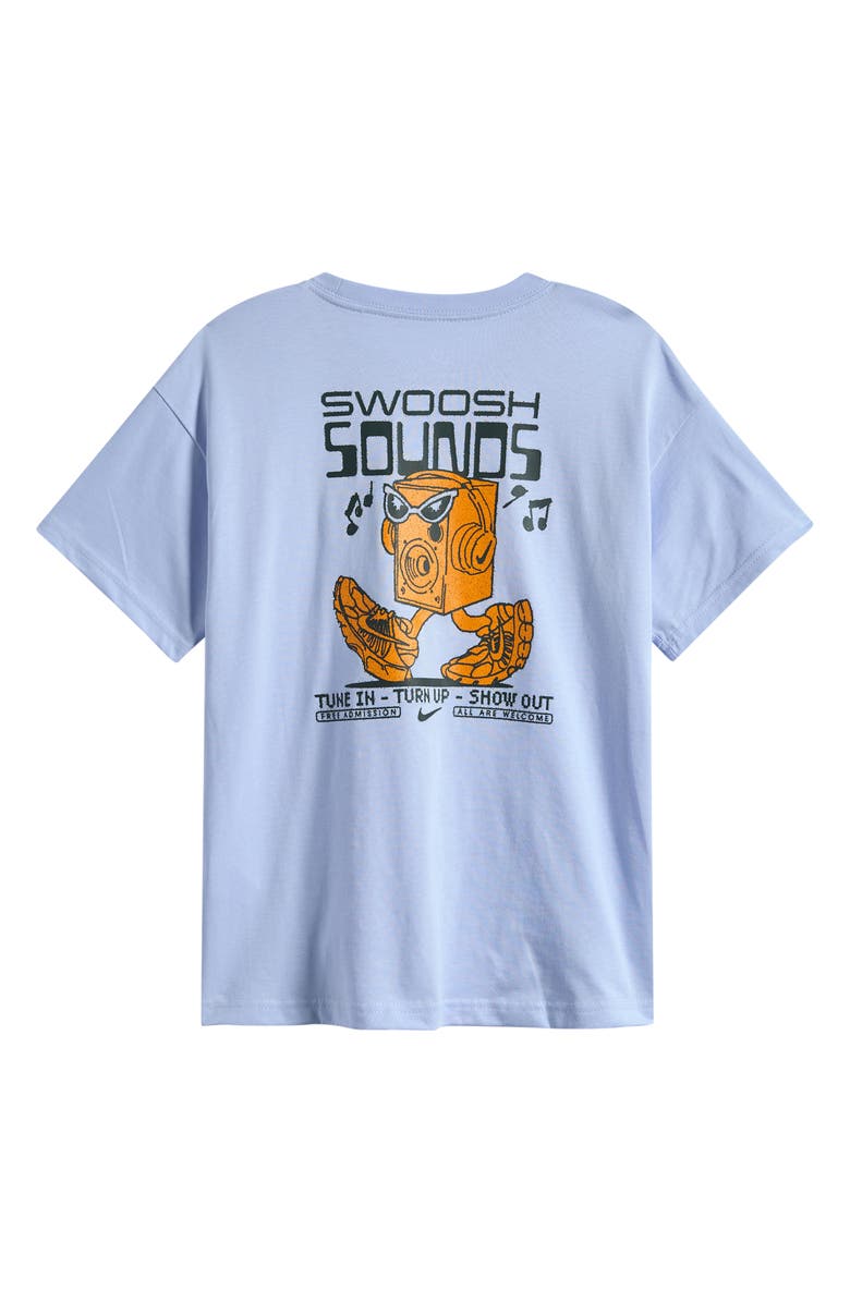 Nike Kids' Max90 Swoosh Sounds Graphic T-Shirt, Alternate, color, Hydrogen Blue