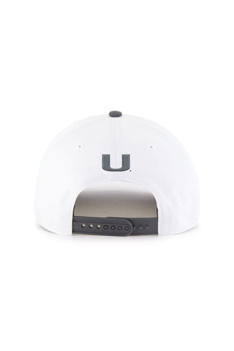 Men's '47  White Miami Hurricanes Two-Tone Hitch Adjustable Hat, Alternate, color, White