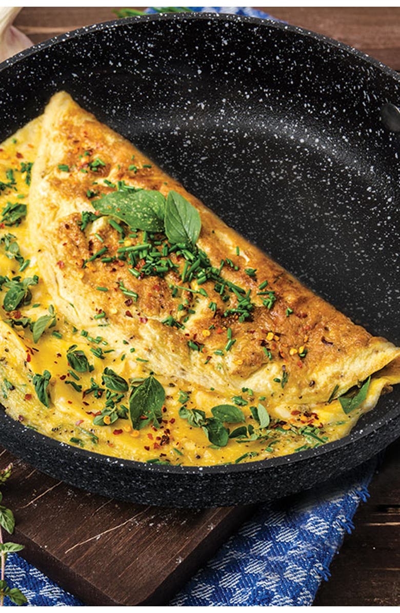 MASTERPAN Black Granite Ultra Non-Stick Cast 11" Aluminum Fry Pan, Alternate, color, 