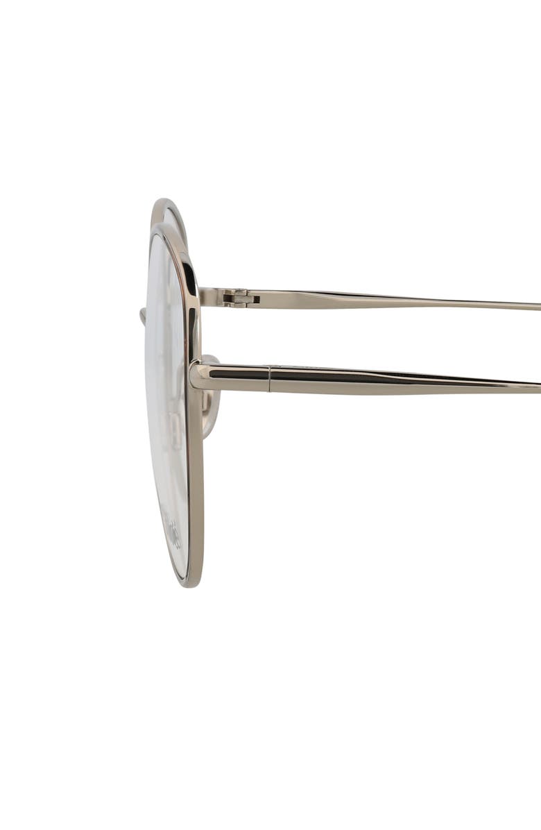 Chloé Fashion 54mm Round Optical Glasses, Alternate, color, Silver Silver Transparent