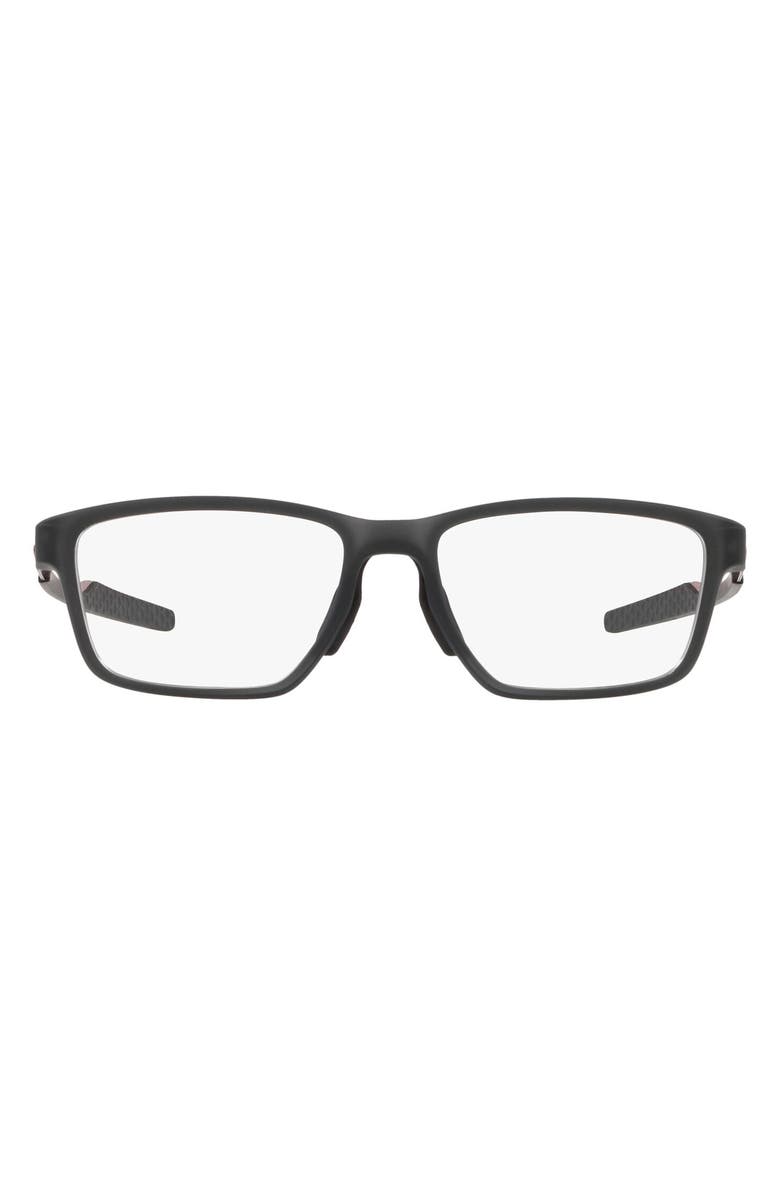 Oakley Metalink 55mm Rectangular Optical Glasses, Main, color, Satin Grey Smoke