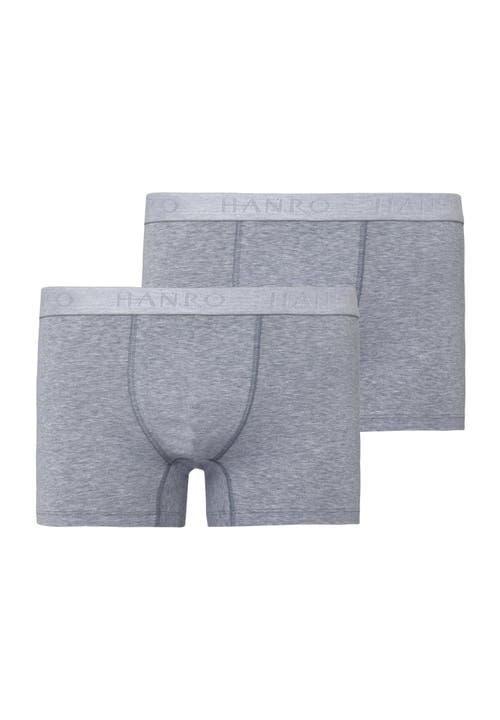 Hanro Cotton Essentials Boxer Brief 2pk In Light Melange