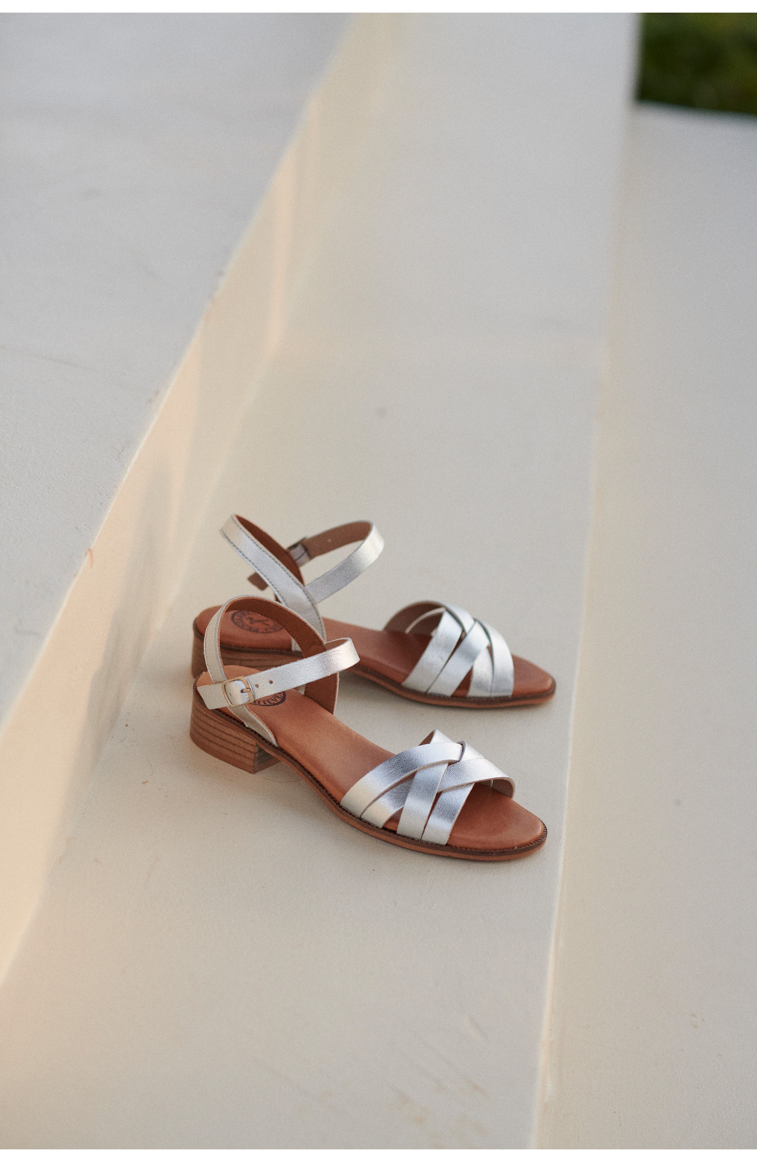 Penelope Chilvers Shepherdess Ankle Strap Sandal, Alternate, color, Silver