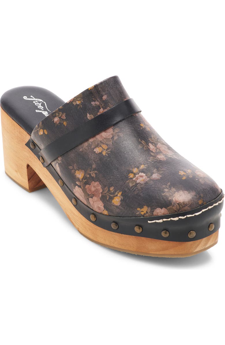 Free People Calabasas Clog, Main, color, Black Floral Leather