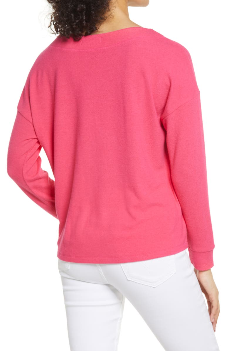 GIBSONLOOK Bateau Neck Fleece Top, Alternate, color,