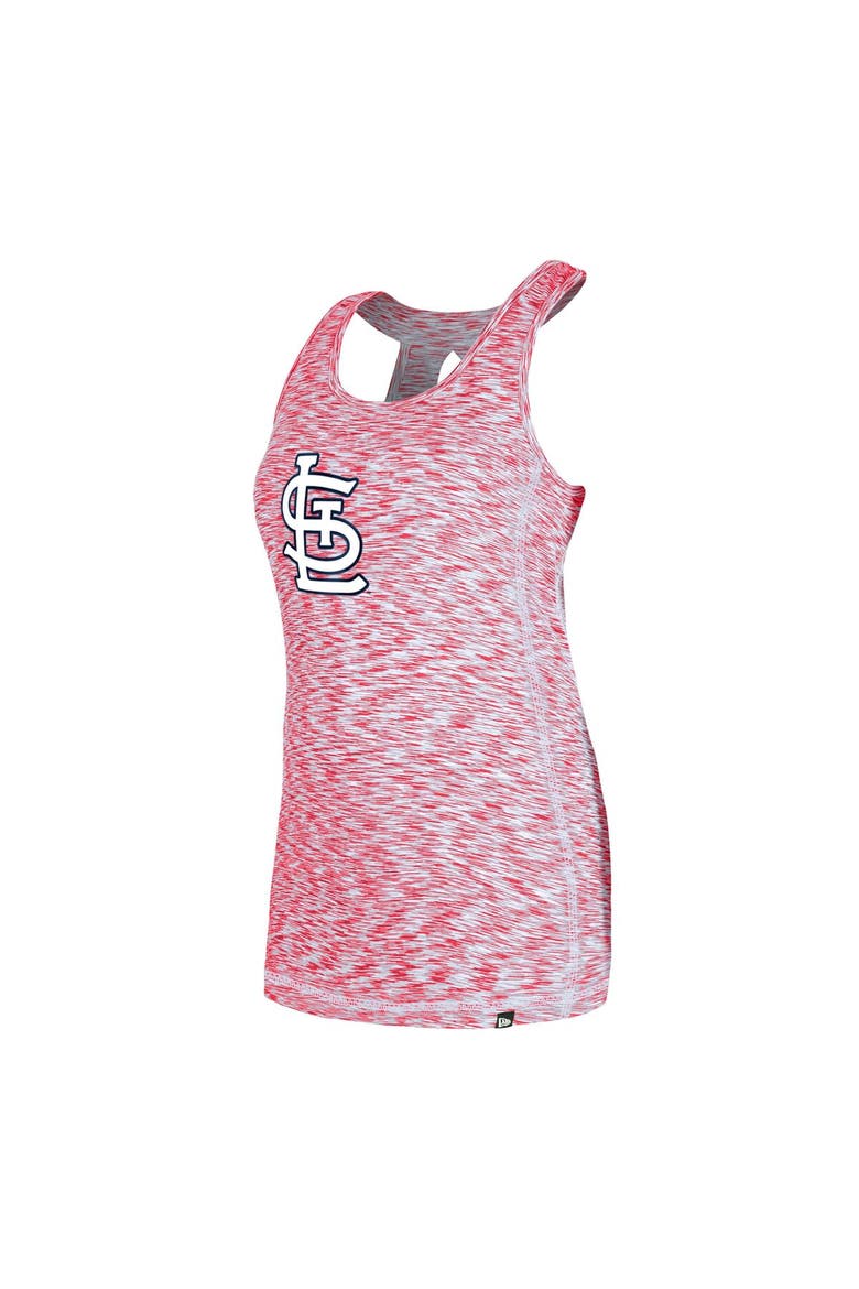 Women's New Era Red St. Louis Cardinals Space Dye Keyhole Back Tank Top, Alternate, color, Red