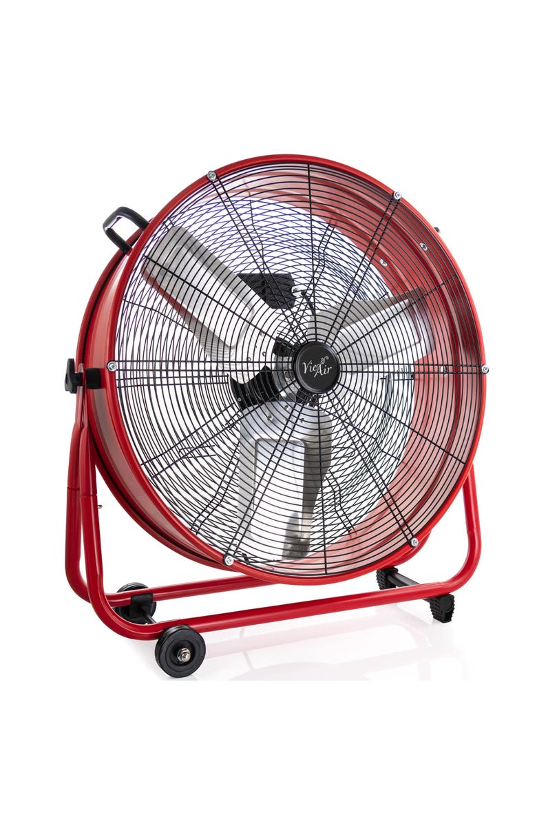 Vie Air 24 Inch Commercial Floor Drum Fan, Alternate, color, Red