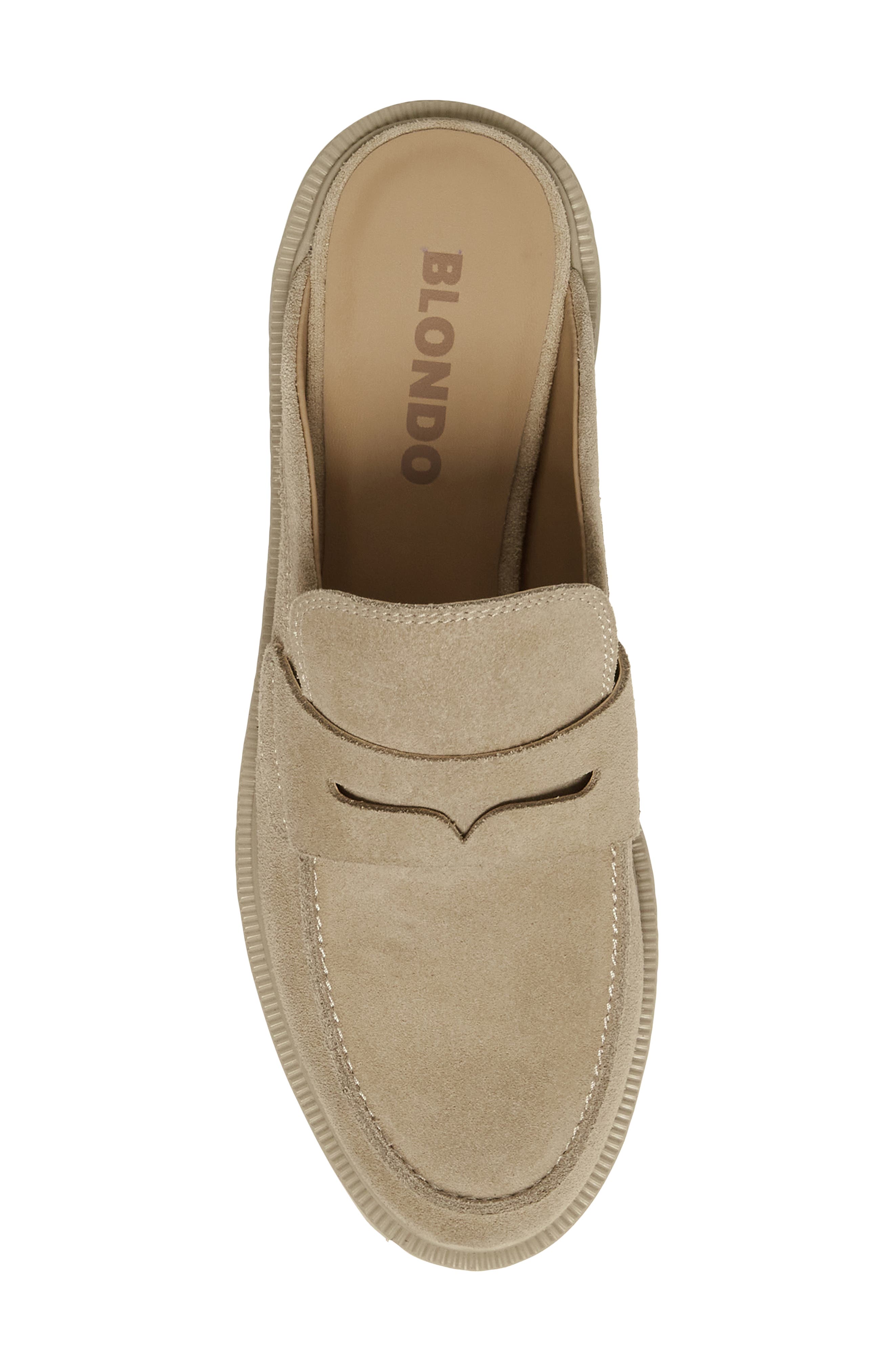 Blondo France Waterproof Penny Loafer Mule, Alternate, color, Sand Suede