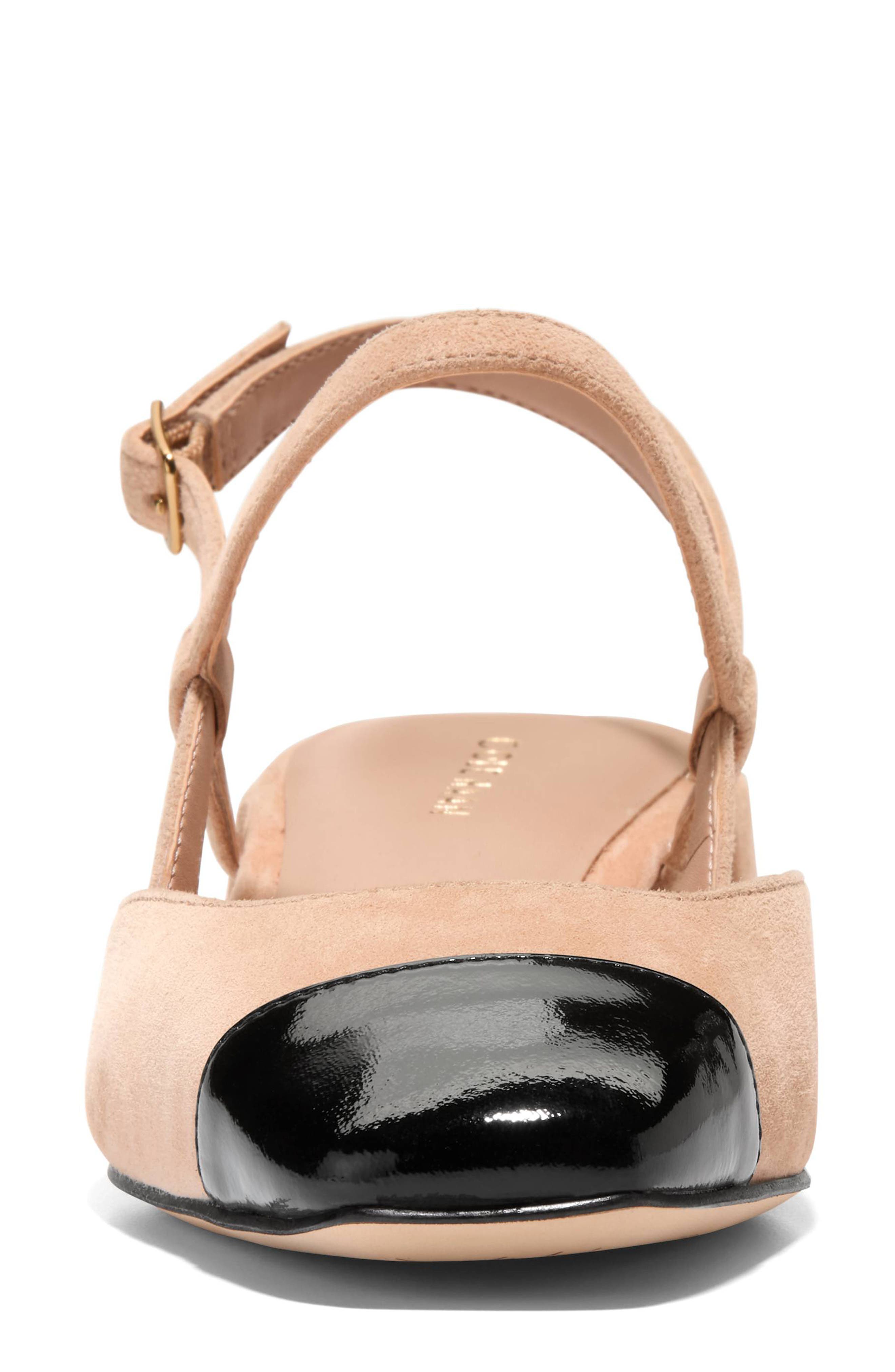 Cole Haan Pella Slingback Pump, Alternate, color, Tuscan Sand Suede/Black Patent
