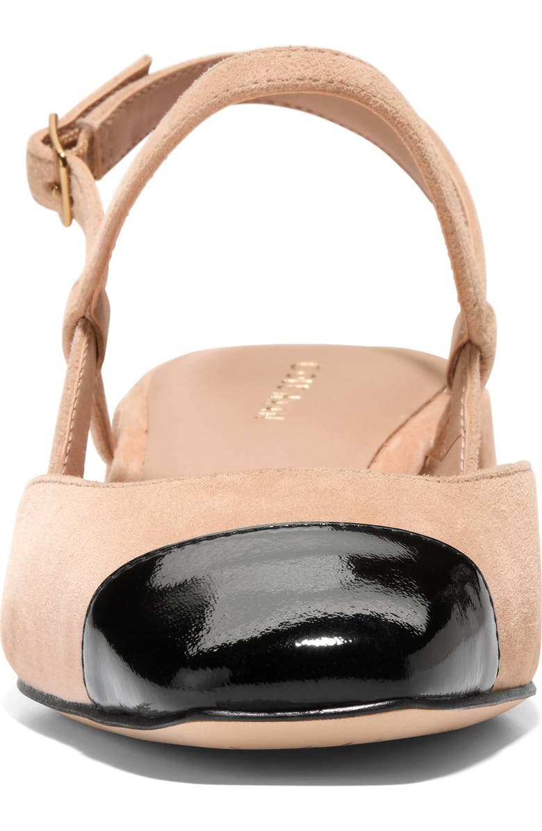 Cole Haan Pella Slingback Pump, Alternate, color, Tuscan Sand Suede/Black Patent