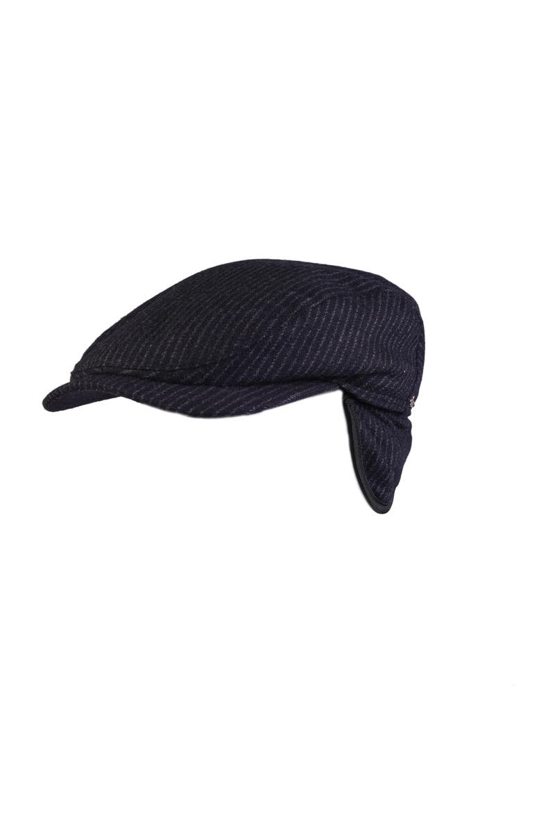 Wigens Men's Striped Ivy Contemporary Earflap Cap, Main, color, Black