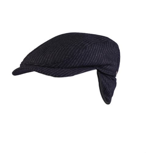 Wigens Striped Ivy Contemporary Earflap Cap In Black