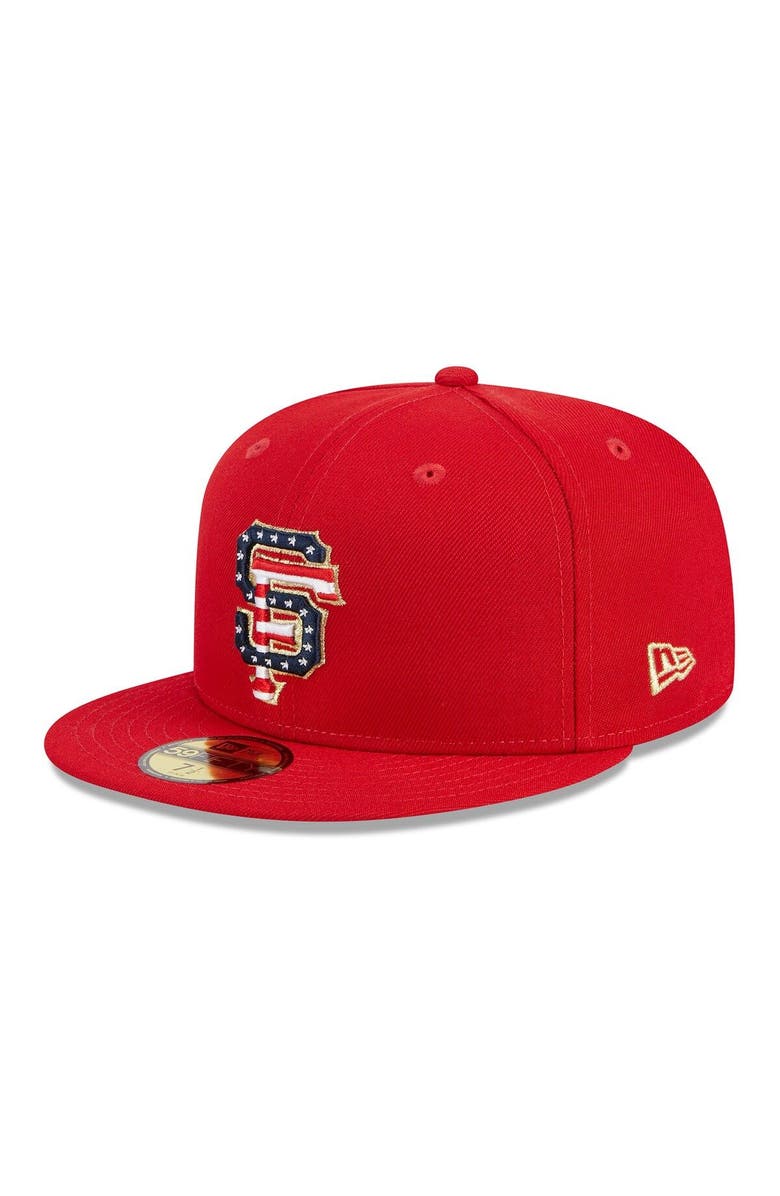 New Era Men's New Era  Red San Francisco Giants 2023 Fourth of July 59FIFTY Fitted Hat, Alternate, color, 